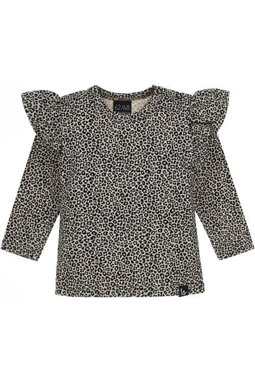 Ruffle longsleeve luipaard (beige)