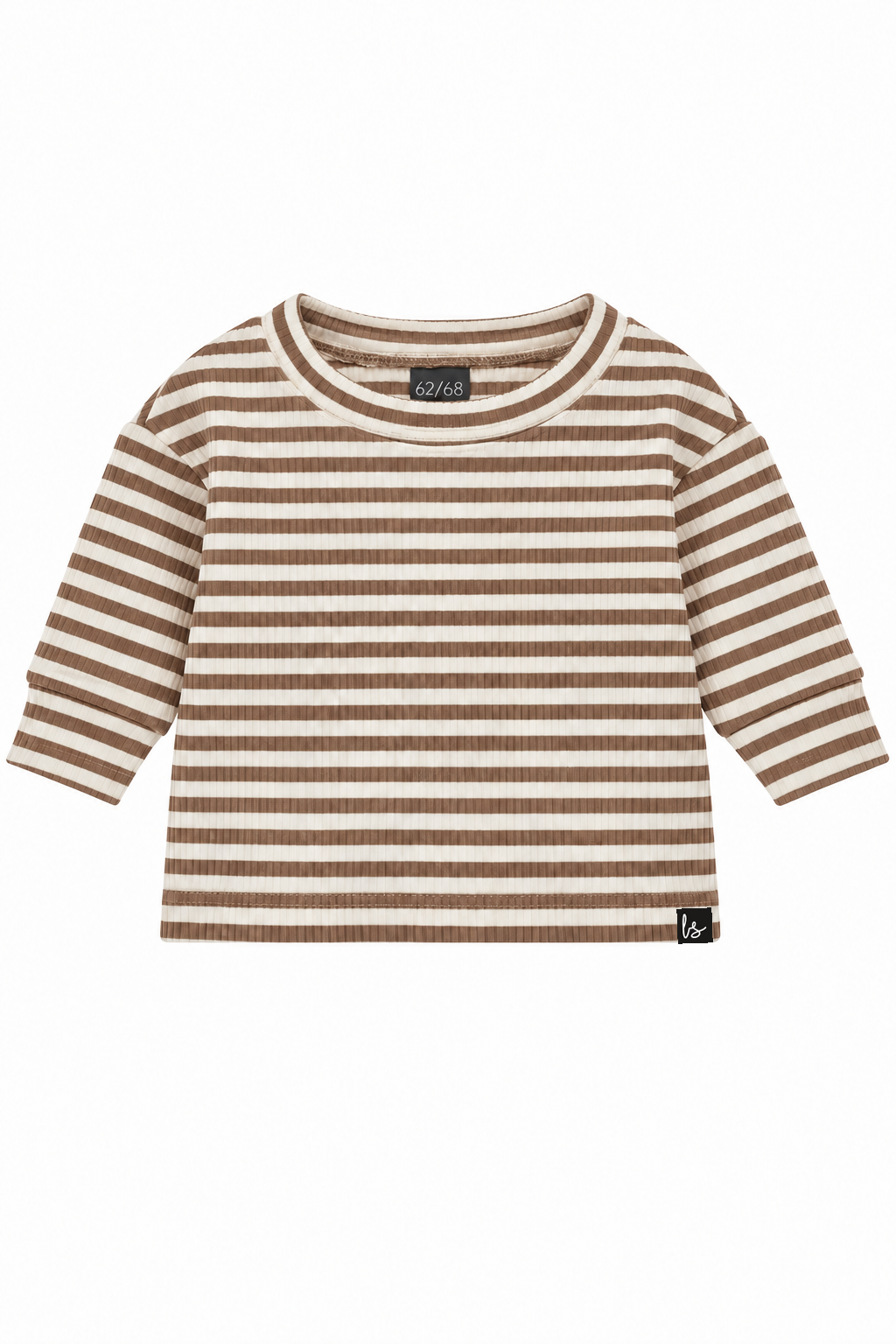 Loose fit sweater rib strepen camel - PRE-ORDER