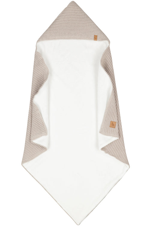 Knitted omslagdoek sand