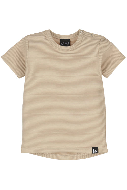 Rib t-shirt (rounded back) (beige)