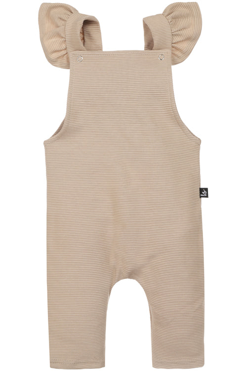 Rüschen-Gartenanzug, gerippt, beige