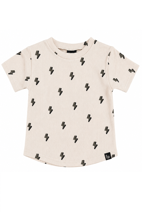 Rib jersey t-shirt bliksem