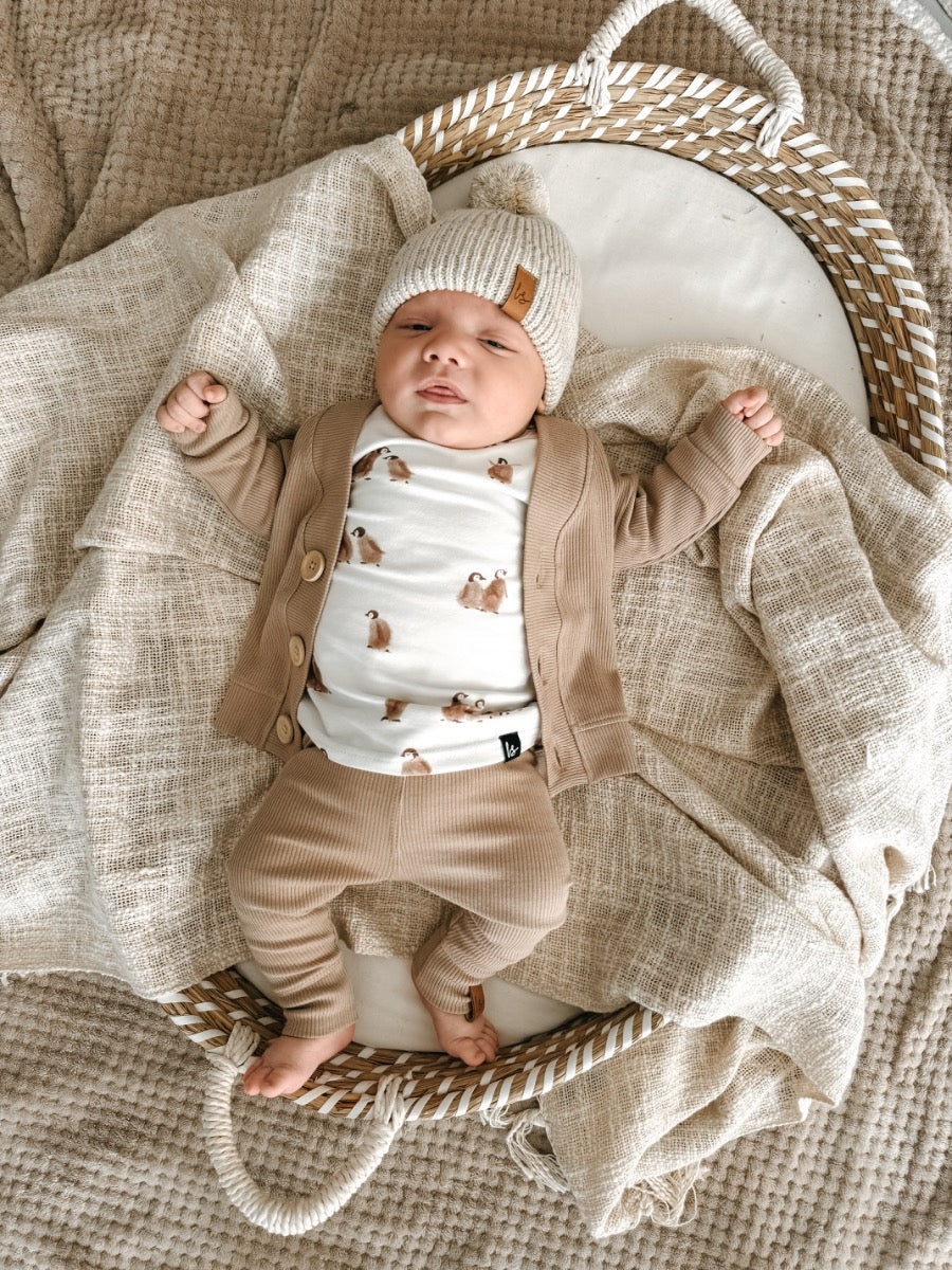 Broekje rib buttons (beige)
