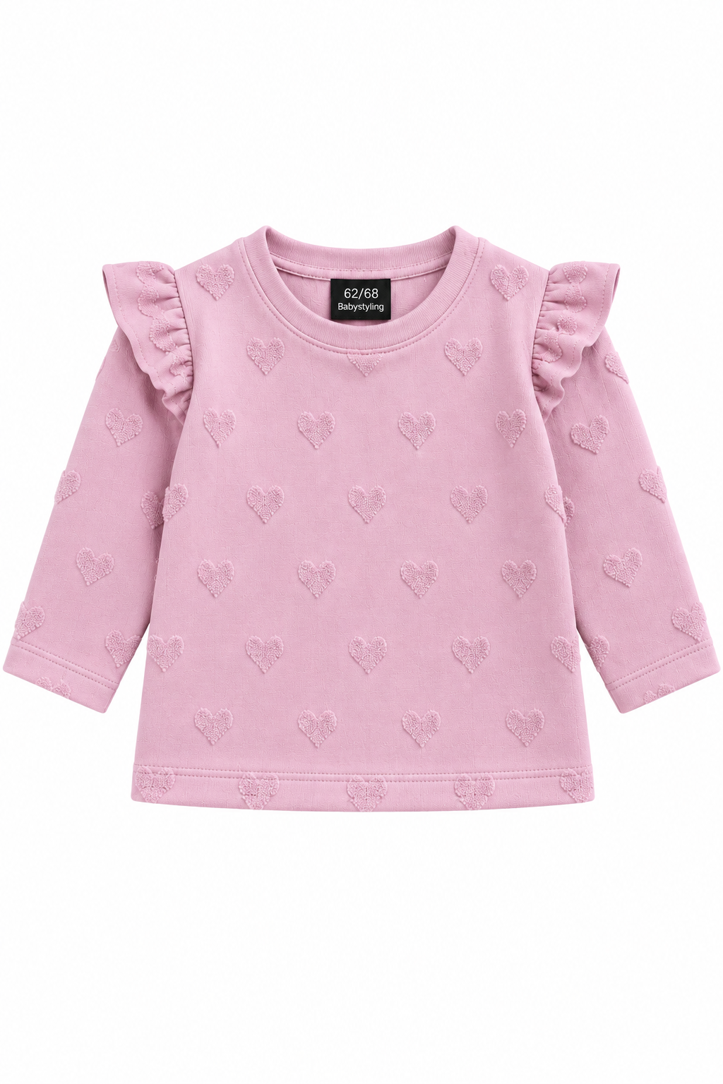 Sweater hartjes ruffle lila - PREORDER