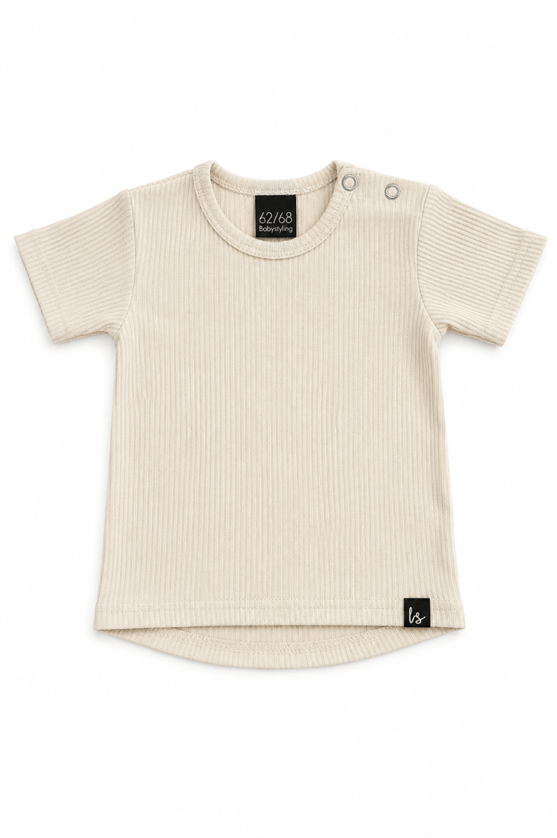 Ripp-T-Shirt aus Jersey in Nude