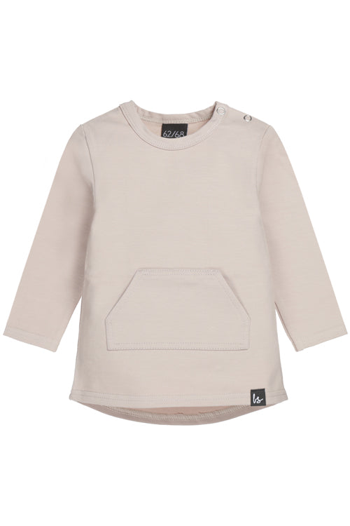 Langarmhemd mit Tasche, sandfarben