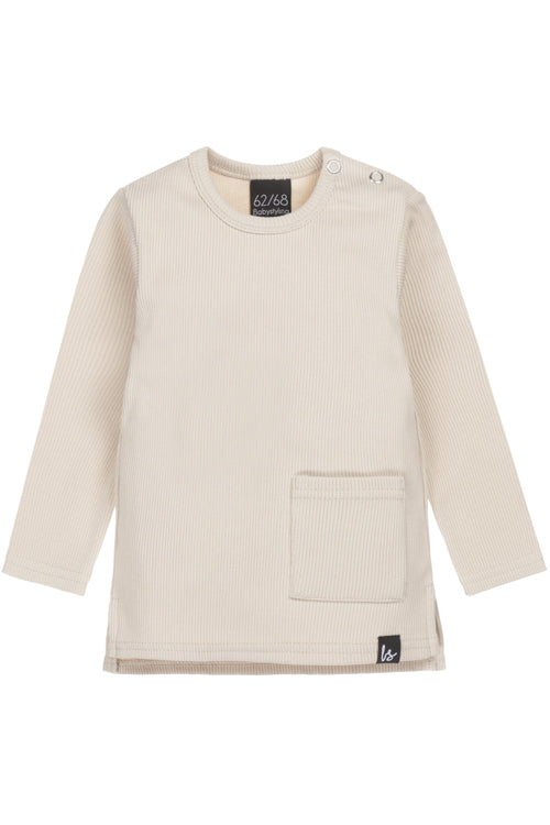 Split longsleeve rib jersey sand