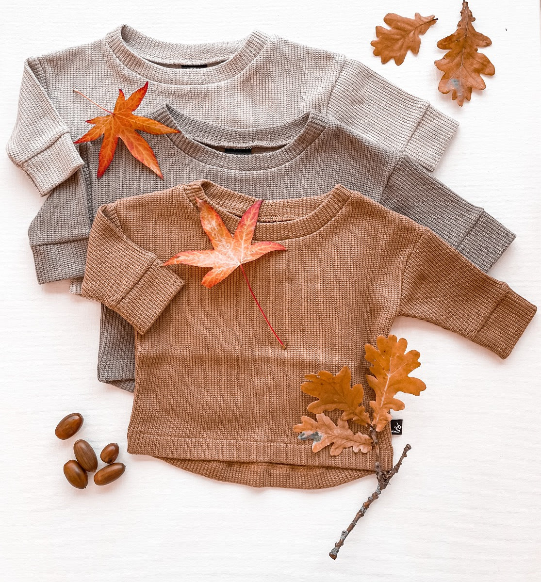 Subtly knitted sweater (loose fit) (light oak)