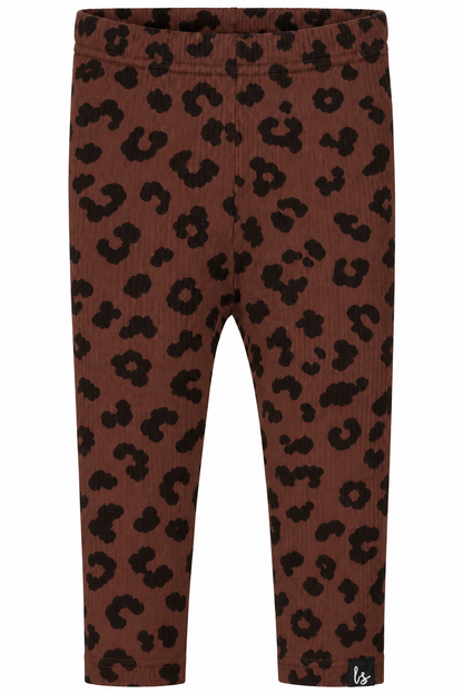 Legging luipaard rib bordeaux PRE-ORDER