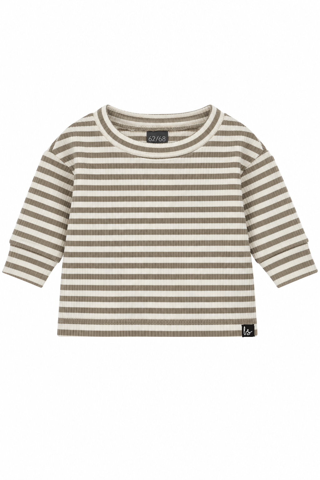 Loose fit sweater rib strepen kaki