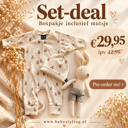 Set bundle-deal teddy boxpakje met mutsje