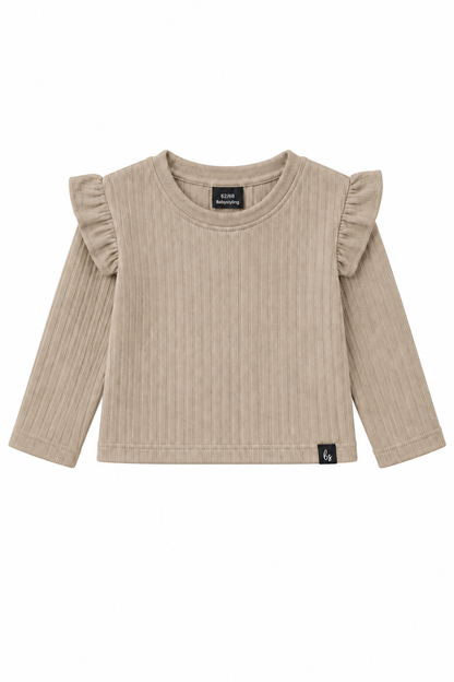Ruffle groovy top donker beige