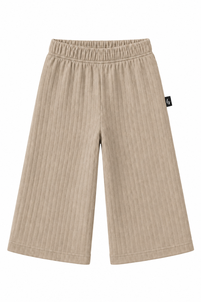 Width legs groovy bottom donker beige