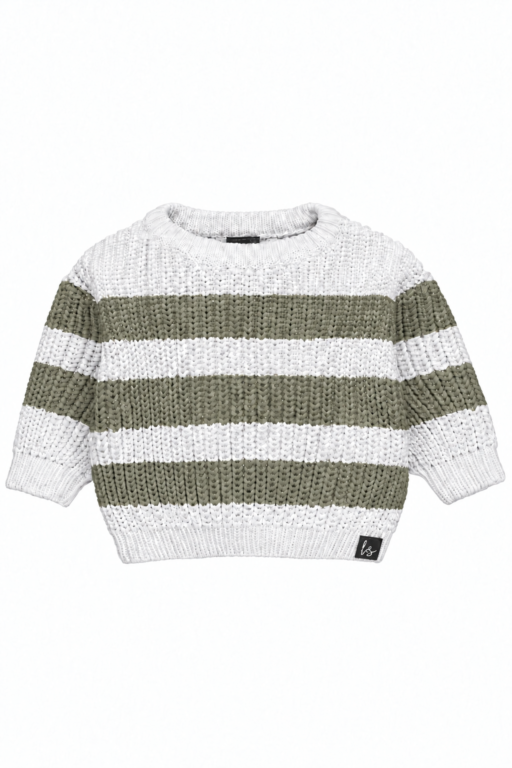 Knitted striped khaki sweater PRE-ORDER
