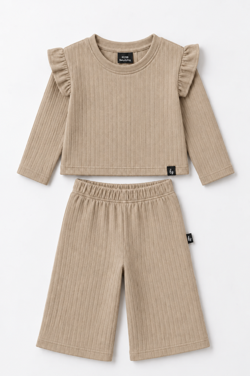 Outfit ruffle groovy donker beige