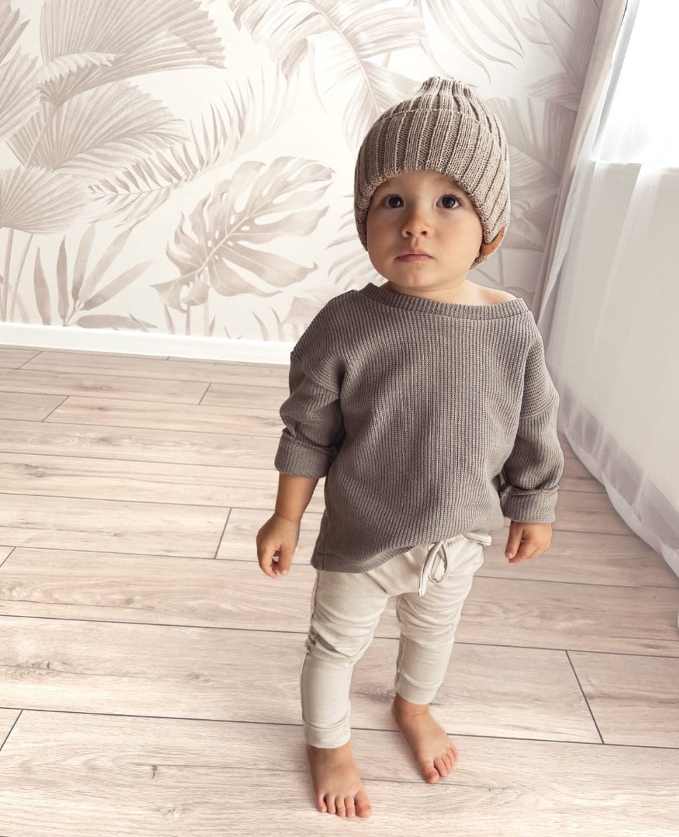 Subtly knitted sweater (loose fit) (light oak)