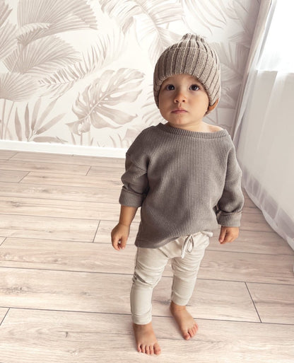 Subtly knitted sweater (loose fit) (light oak)