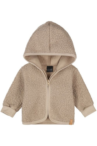 Bouclé-Weste mit Kapuze (beige)