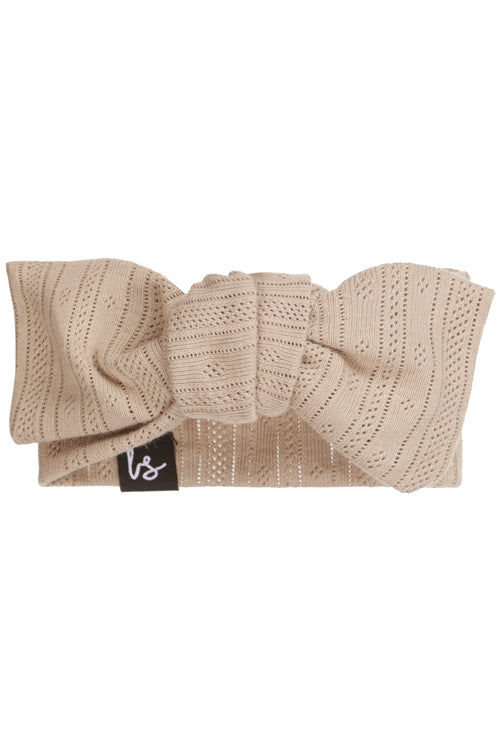 Haarbandje pointelle (strepen) beige
