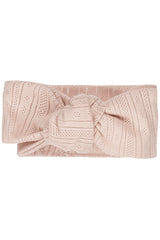 Haarband mit Schleife, Pointelle (Streifen) (rosa)