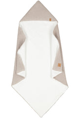 Knitted omslagdoek sand