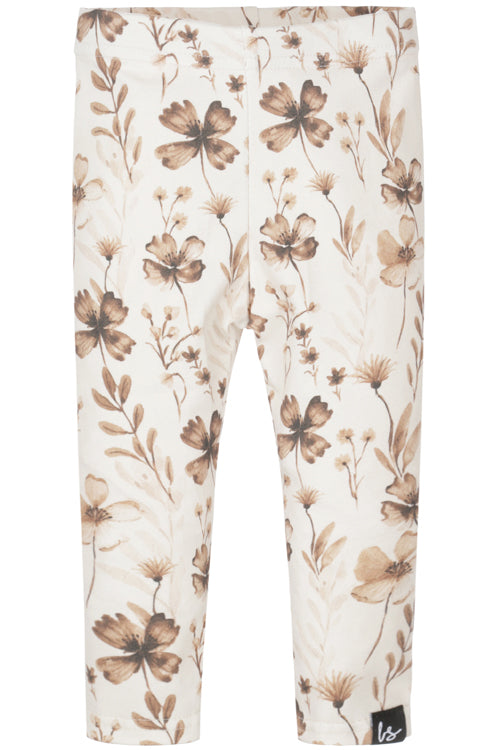 Leggings in Sepia mit Blumenmuster