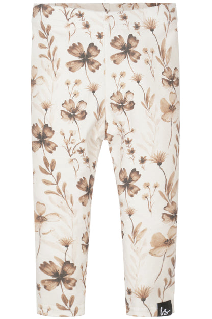 Leggings in Sepia mit Blumenmuster
