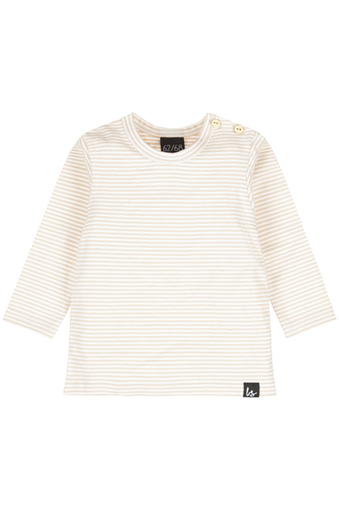 Long-sleeved striped shirt sand