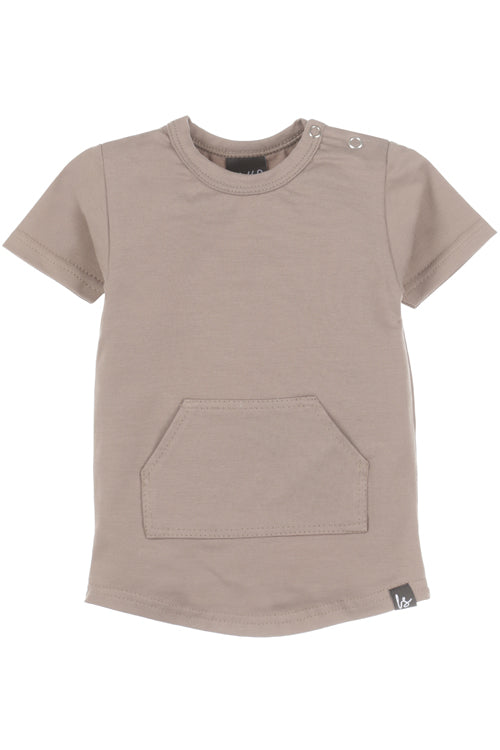 T-Shirt mit Brusttasche, hellbraun