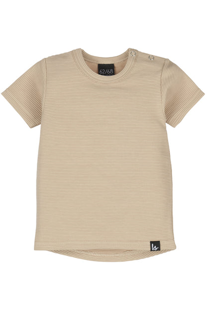 Rib t-shirt (rounded back) (beige)