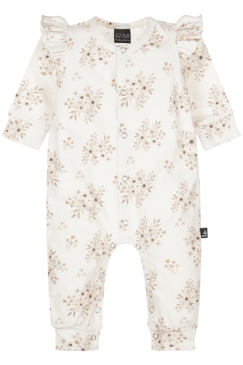 Ruffle romper flower betty beige