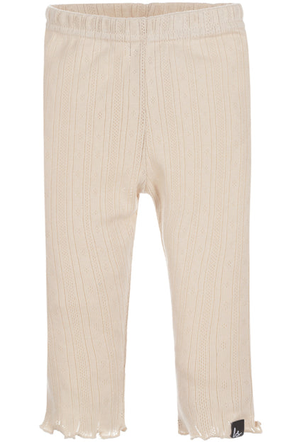 Ruffle pants pointelle (stripes) sand
