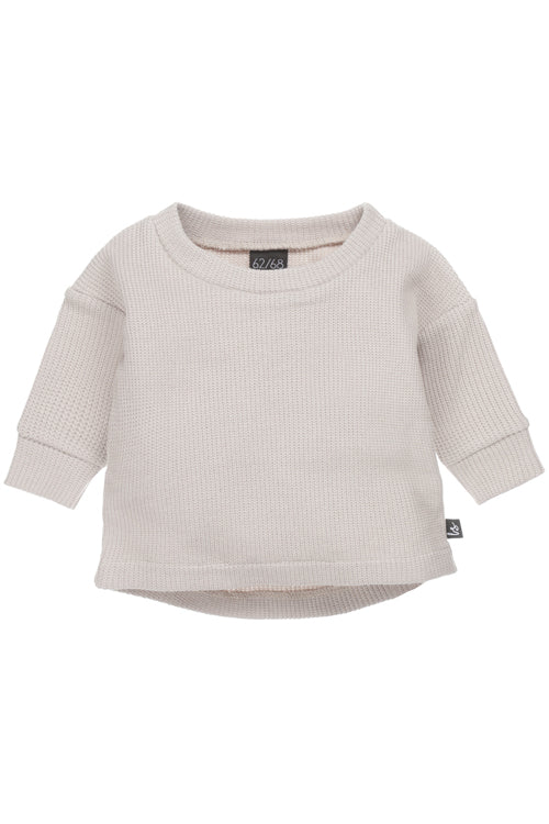 Subtly knitted sweater (loose fit) (sand)