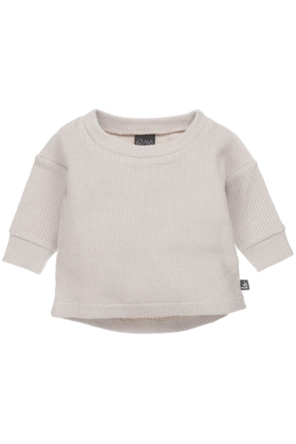 Subtly knitted sweater (loose fit) (sand)
