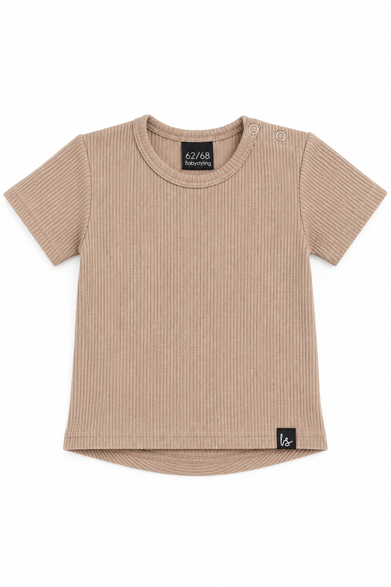Rib t-shirt jersey beige