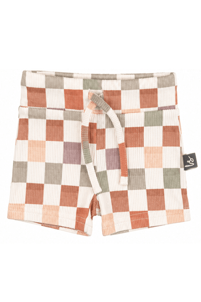 Rib jersey korte broek blokked