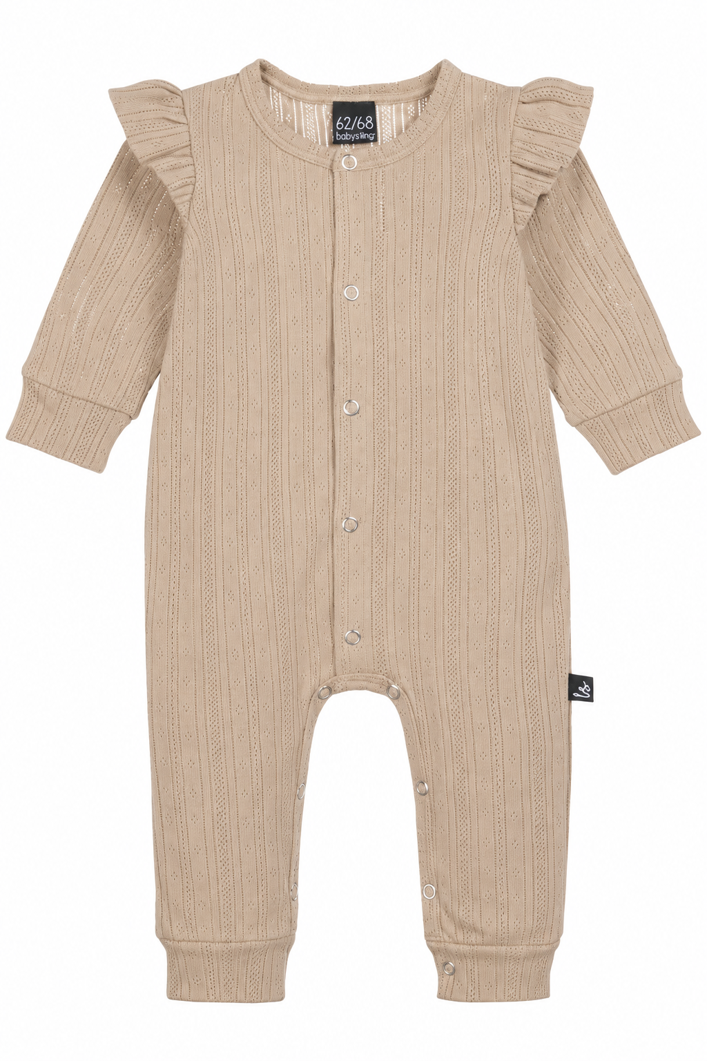 Ruffle boxpakje pointelle beige