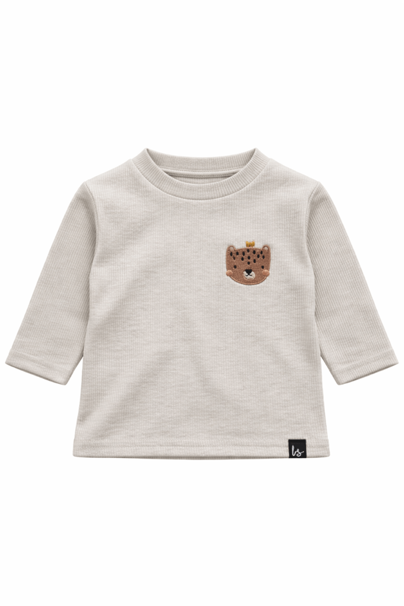 Langarmshirt Baby Gepard (Stickerei) Sand