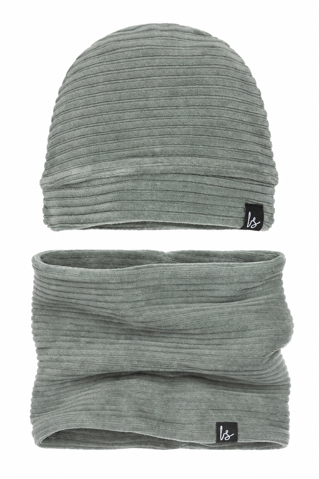 Winterset (muts &amp; sjaal) corduroy petrol - PRE-ORDER