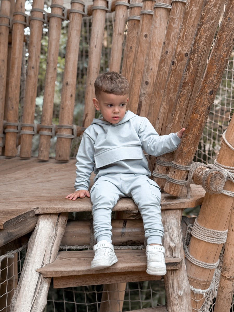 Cargo-Pullover grau-blau – VORBESTELLUNG