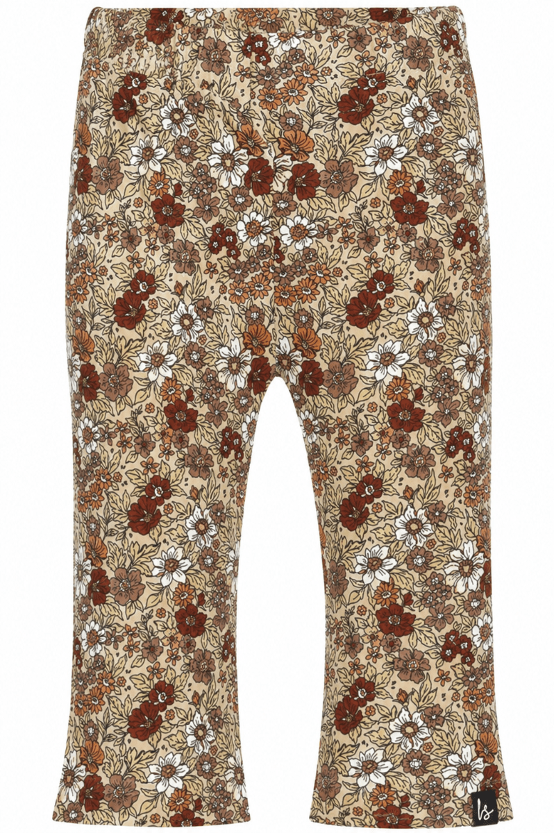 Flared pants flower forrest (beige)