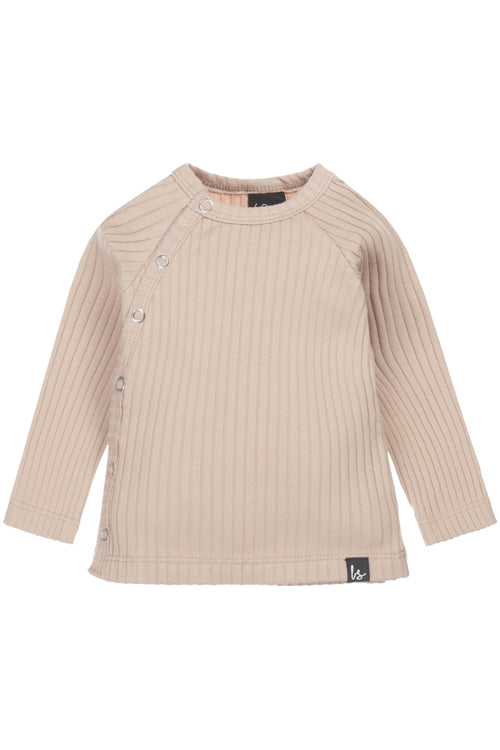 Overslag longsleeve groovy rib (almond)