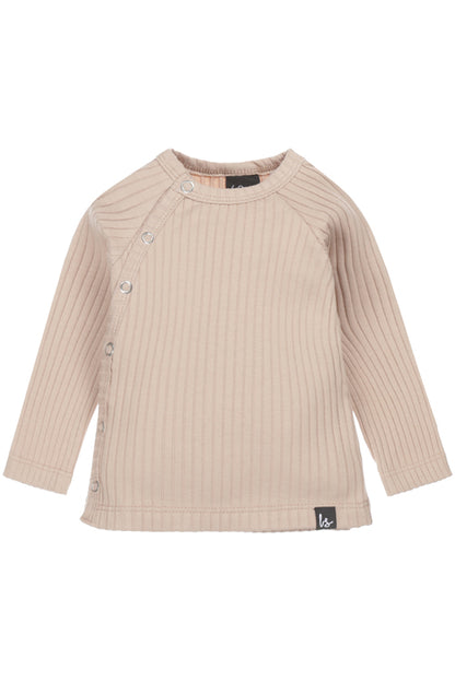 Overslag longsleeve groovy rib (almond)