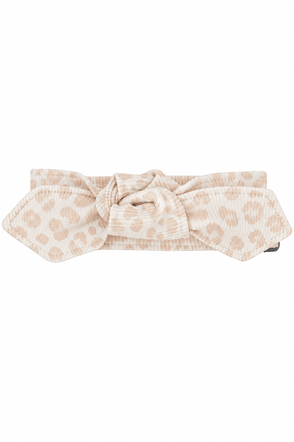 Haarbandje leopard ecru rib PRE-ORDER