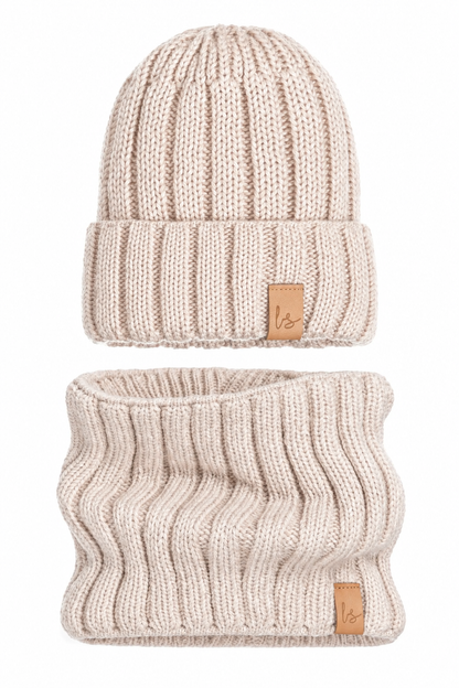 Winterset (muts &amp; sjaal) knitted sand