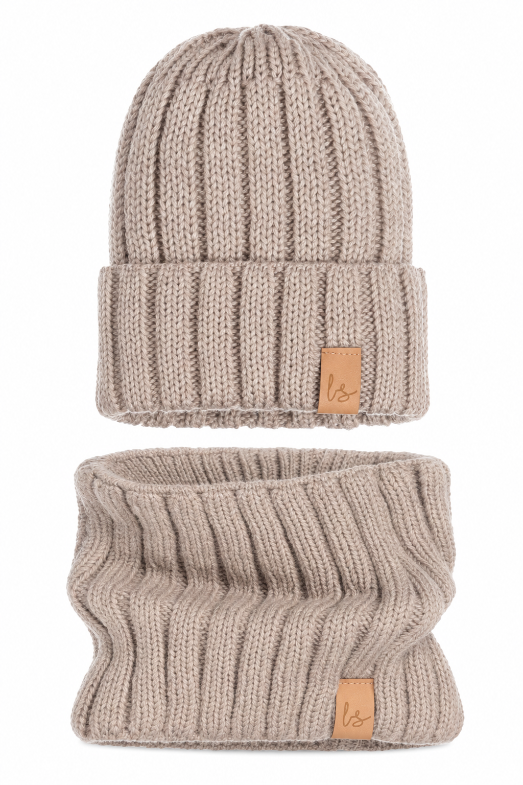 Winterset (muts &amp; sjaal) knitted light oak