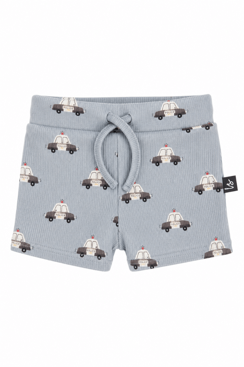 Rib jersey korte broek politieauto