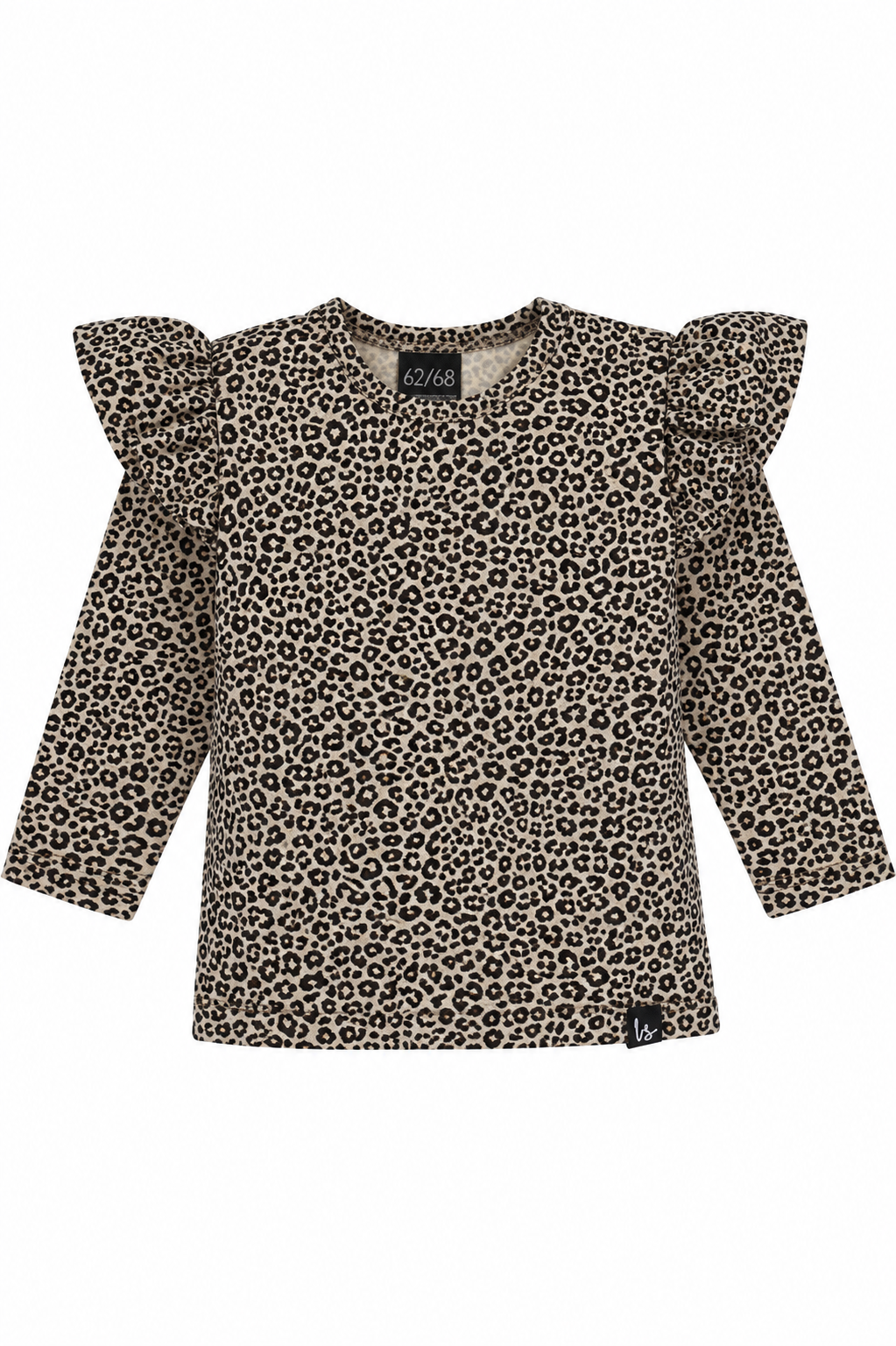 Leopardenmuster mit Rüschen und langen Ärmeln (beige)