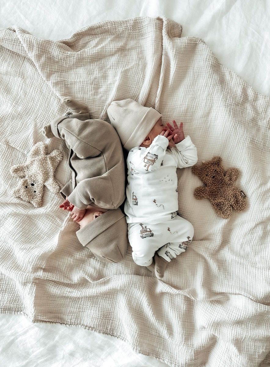 Wafel beanie beige newborn
