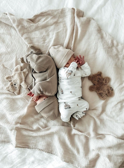 Wafel beanie beige newborn
